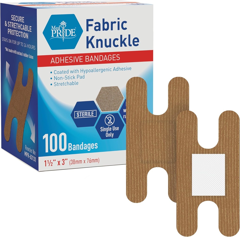 MED PRIDE 100 Sterilne tkanine Fingertip, Finger, in Knuckle Bandages – Latex in gume prost hipoalergenik, 1,5 v X 3in