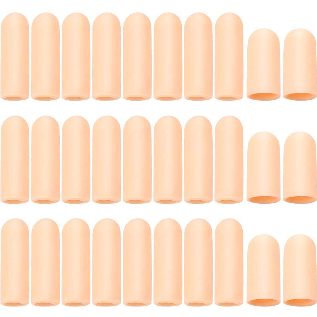 Frienda 30 kosov Gel Finger Protector Cots Silikonski pokrov pokrov rokavi za razbijanje prsta Trigger Podpora (Apricot)