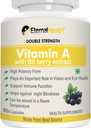 Eterna.l-zdravje Vitamin A (Dvojna moč) z borovničevimi izvlečki in izvlečki retinil palmitata- Visoka jakost oblika - podpira zdravo vid in imunski sistem in zdravo rast - 90 Veg kapsule