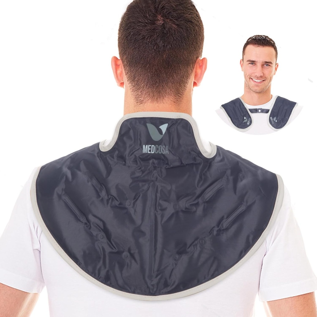 Medcosa Ice Pack za vrat in ramena – Reavable vroče in hladno zdravljenje Ovitek, Plush Gel kompresija z nastavljivo Strap za migreno, mišice in po delovnem času lajšanje bolečine