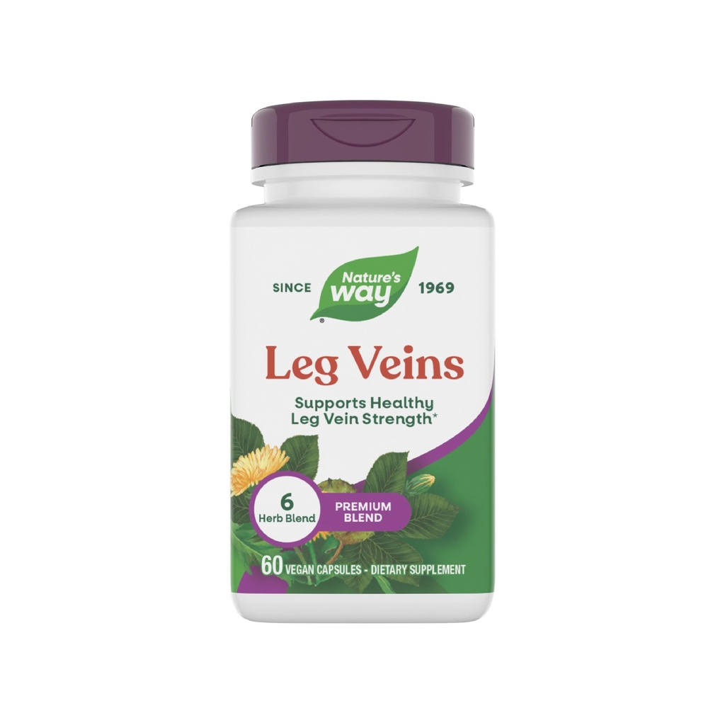 Narava pot noge veins, podpira zdravo nogo vene moč*, 6-Herb mešanica, izvleček konjski kostanj in Dandelion dodatek, Gluten brezplačno, 60 Veganske kapsule (Packaging maj Vary)