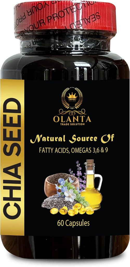 Chia Semena Extract - CHIA Semena - Energy Booster, antioksidant Vitamini Dodatki, Chia Semena Omega 3 in Fiber, Chia Semena superfood salvia hispanica - 1 steklenica 60 Softgels