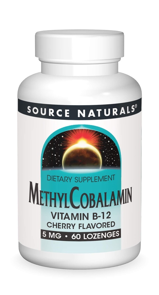 Naravni vir Metilkobalamin Vitamin B-12 5mg Češnjeva aroma - 60 Lozenges