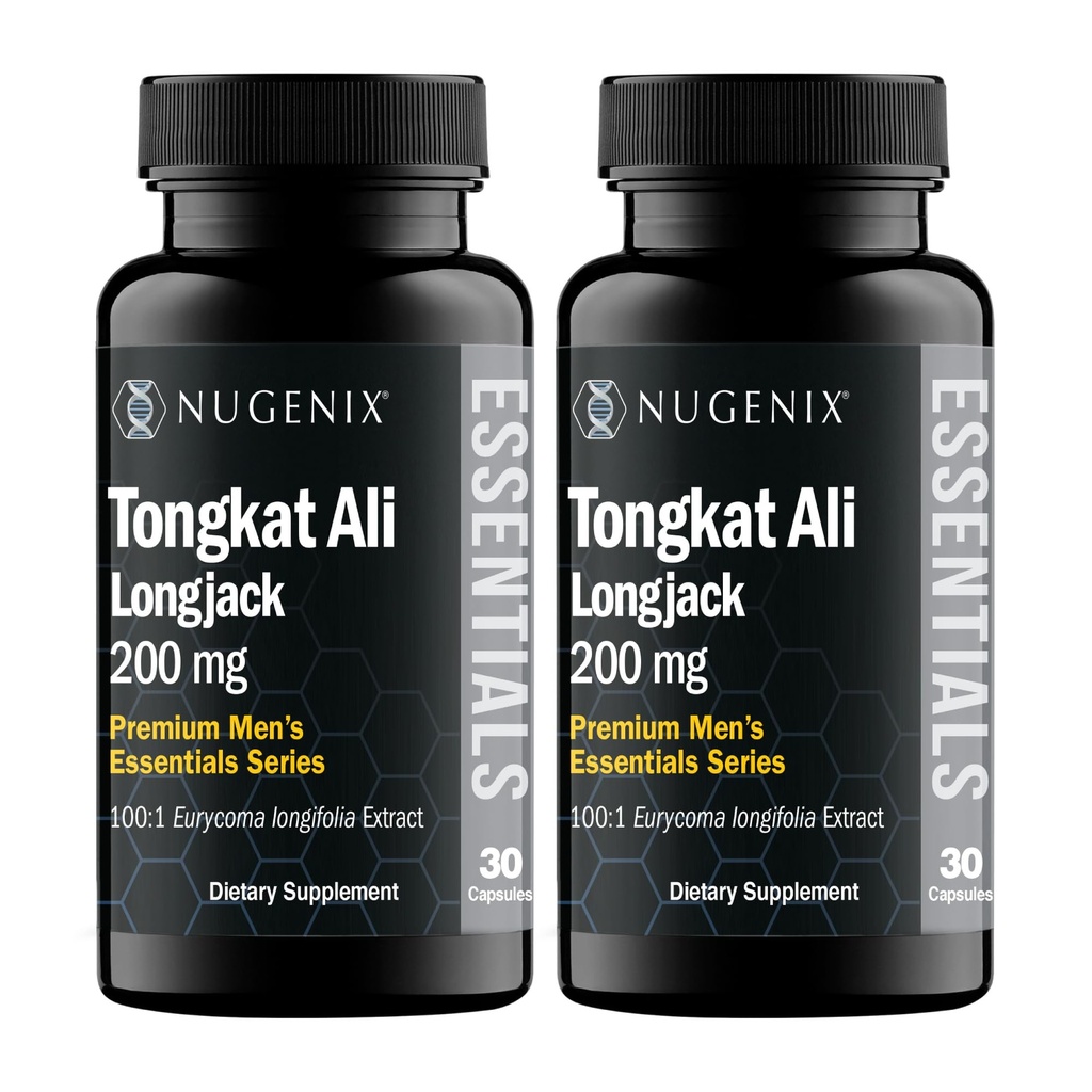 Nugenix Essentials Tongkat Ali za moške, Podpora za zdravje moških, Longjack Eurycoma Longifolia Extract, 60 Count