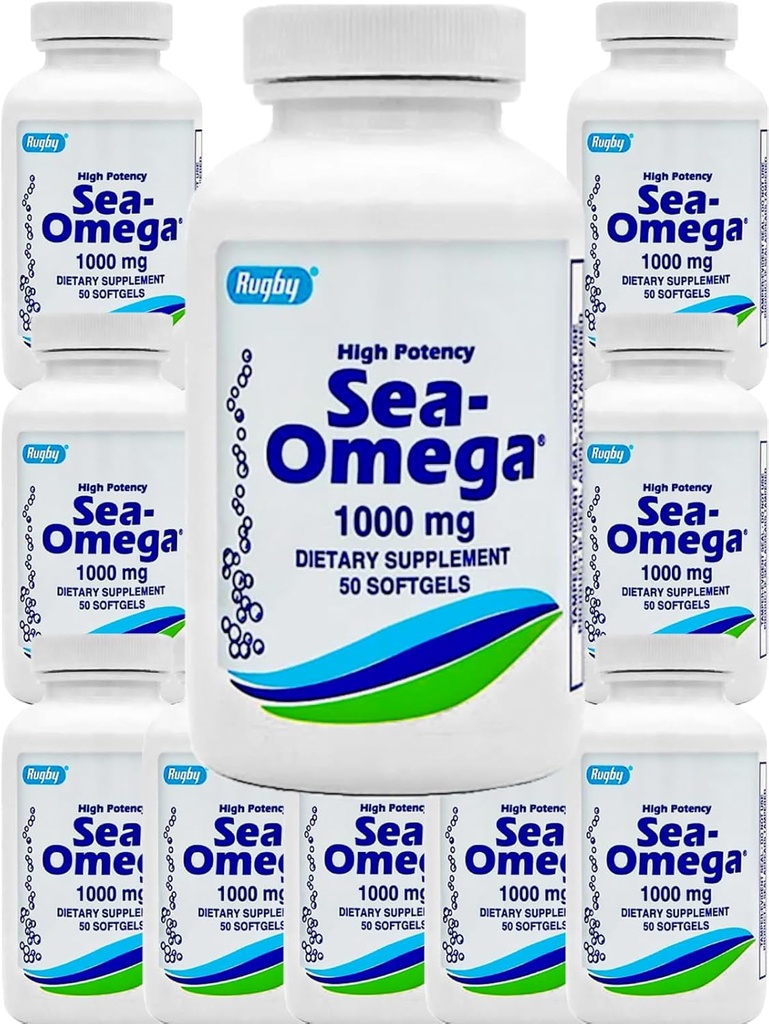 500 Softgels (10 steklenica) Visoka moč Rugby 1000mg Naravno globoko morje kolcanje brez ribje olje Omega-3 Maščobne kisline (EPA 300mg & DHA 200mg) za moške in ženske,promotes Brain/Hear/Skin & Heart Health,Made v ZDA