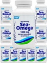 500 Softgels (10 steklenica) Visoka moč Rugby 1000mg Naravno globoko morje kolcanje brez ribje olje Omega-3 Maščobne kisline (EPA 300mg & DHA 200mg) za moške in ženske,promotes Brain/Hear/Skin & Heart Health,Made v ZDA