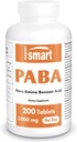 Superpametni - PABA dodatek 3000mg na dan (para-Aminobenzojska kislina) - Naravni B kompleks Vitamin - Vodna topen PABA  Tablete