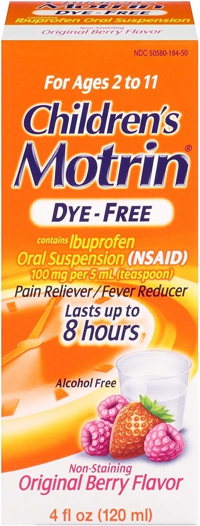 Motrin Otroška barva brez bolečin Reliever in znižanje telesne temperature, 4 Fluid Ounce (5 pakiranje)