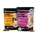 Cat multivitamini + Imunska podpora Lysine Dual Texture Chew dopolnilo - podpira splošno imunskega zdravja, sklepov, kože in plašča, in mačka alergija olajšava - Sneesing, Runny Nose