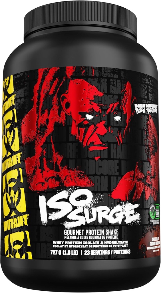 Mutant ISO Surge Whey Protein Powder deluje hitro za pomoč pri obnovi, izgradnjo mišic, razsutem stanju in moči, 1.6 lb - Čokoladni čokolada