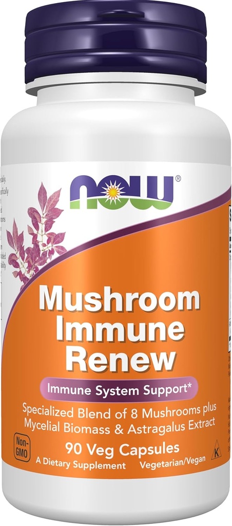 NOW Food Supplements, Immune RenewTM z Astragalus Root Extract, Immune System Support*, 90 Veg kapsule