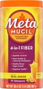 Metamucil 4-v-1 Psyllium Husk Fiber Dodatek, Pravi sladkor, 72 žlici, Orange Flamored, Dnevna Fiber Powder za digestivno zdravje, narejen z rastlinsko-baznim Psyllium Husk Fiber
