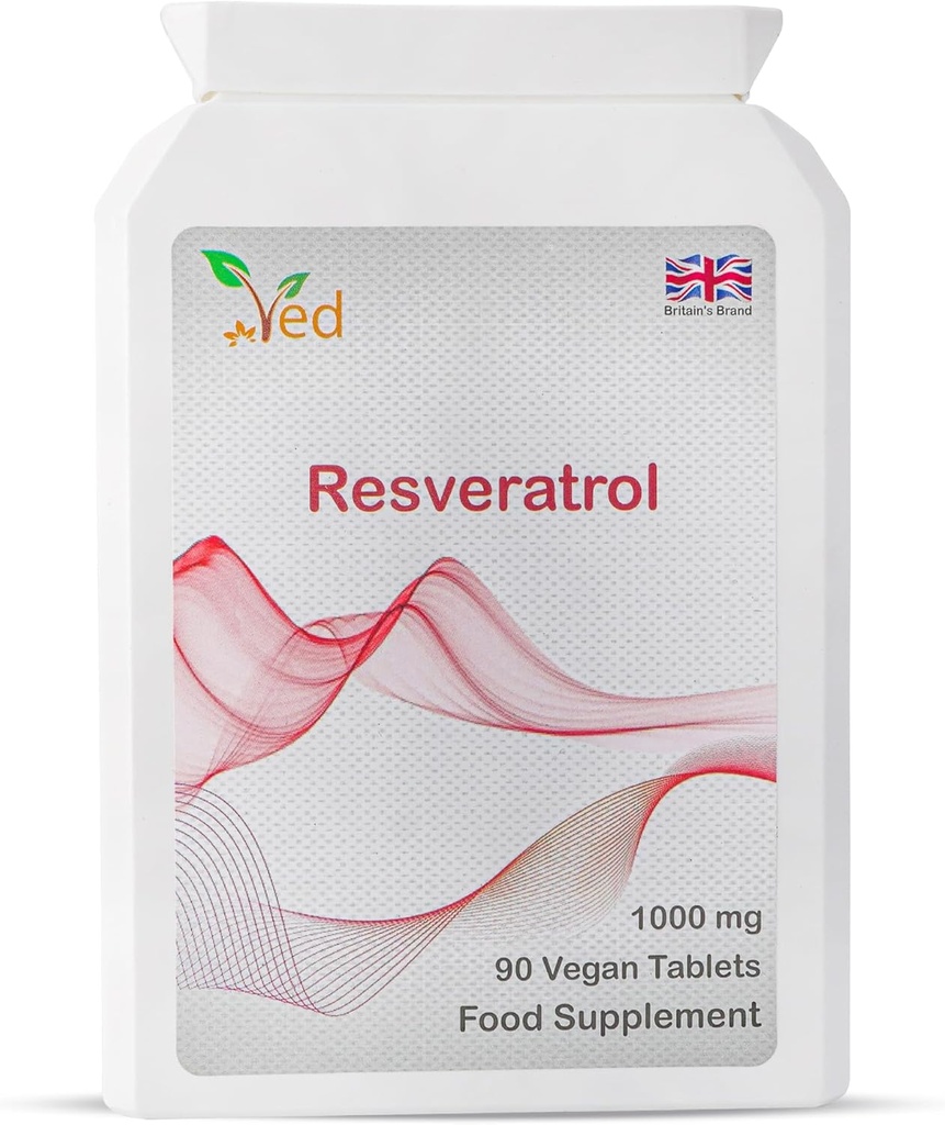 Ved RESVERATROL 1000 mg 90 tableta, močni antioksidanti &, spodbuja antiaging, kardiovaskularno podporo, 90 dnevna oskrba na steklenico.