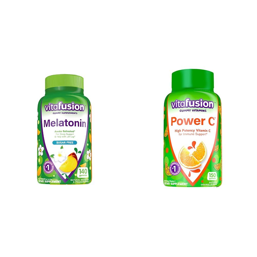 Vitafusion Melatonin 140ct Moč C Vitamin C Gumies 150ct Imunska podpora Oranžna aroma