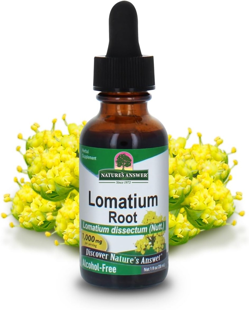 Narava odgovor Lomatium Root Extract Lomatium Dissektum - Naravni zeliščni dodatek - Gluten Alkohol brez - Idealno za Immunity splošno zdravje dobro počutje – 500mg (1 FL Oz)