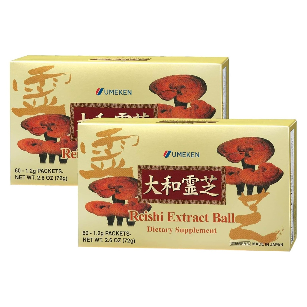 Umeken Reishi Gobe Extract kroglice, koncentrirano, japonski Reishi goba dodatek z Beta Glucan, koncentrirano v obliki kroglice, 4 Mesec dobave, 60 paketov, pakiranje 2