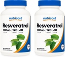 Nutricost Resveratrol 700 mg; 120 Zelenjavnih kapsul - 50% trans- resveratrol (2 steklenici)
