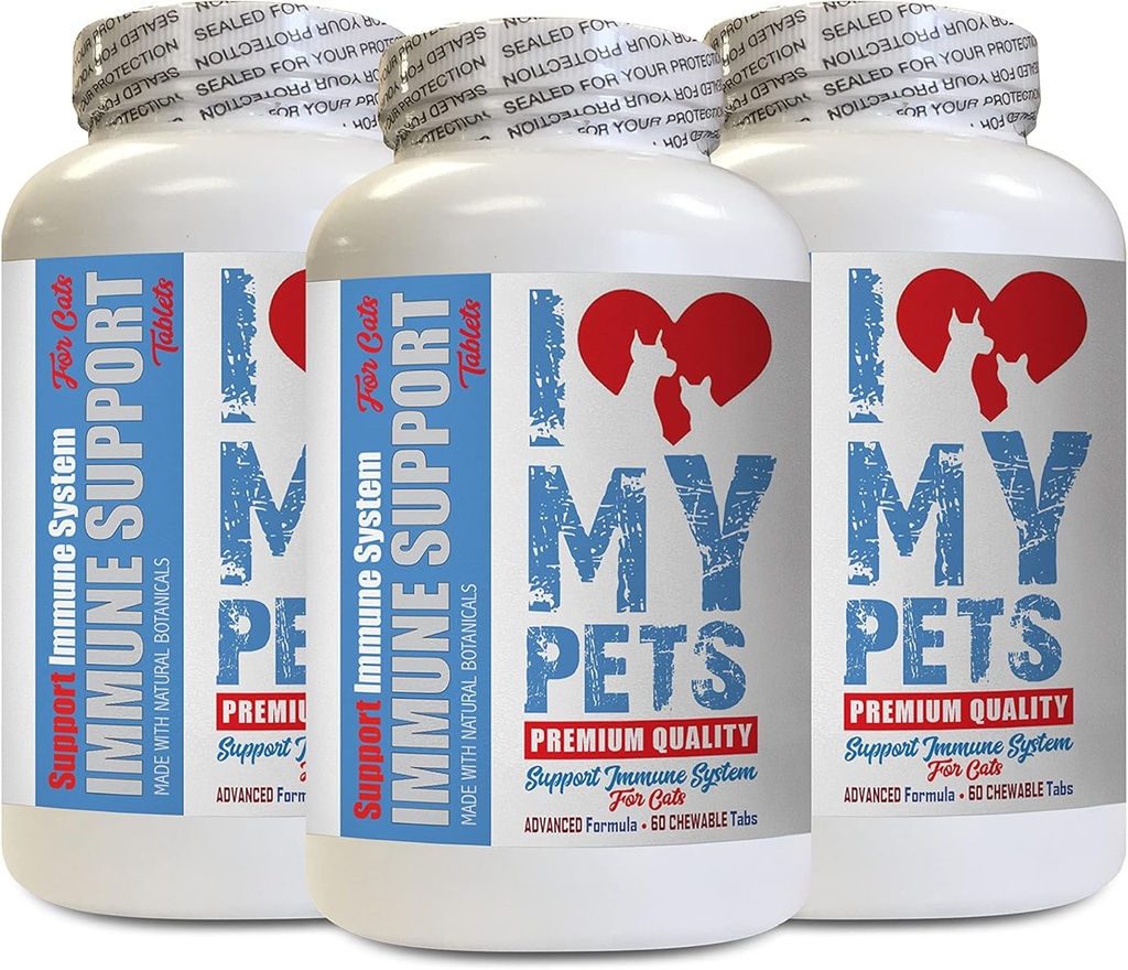 Ljubim svoje PETS LLC mačka Immune Supplement - CAT Immune Support - Booster - Healthy Supplement - Selen za mačke - 180 Treatments (3 steklenice)