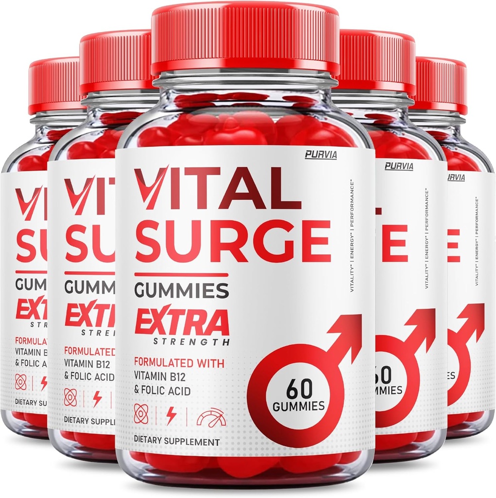 (5 Pack) Vital Surge Gumies - Uradna Formula - Največja moč Vital Surge Gumies, Vitalsurge Vitamin dodatek Gumies Napredna Wellness podpora, Vital Surge Gumies Made in USA (300 Gumies)