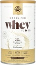 Solgar Grass Fed Whey to Go Protein Powder Unflavored, 11,2 oz - 20g Grass-Fed Beljakovine iz Novozelandskih krav - Velika degustacija in mešanje enostavno - Podpira moč in okrevanje - Non-GMO, 13 Servisi