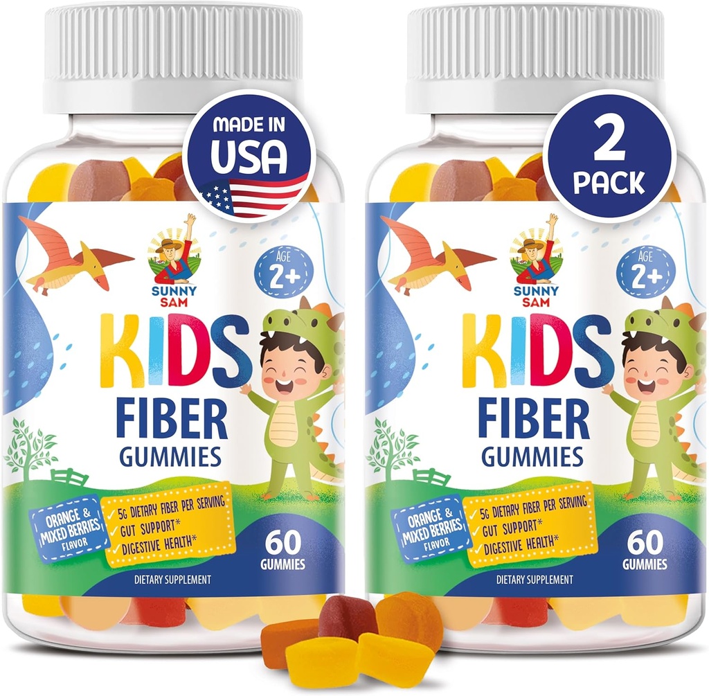 SUNNY SAM Fiber Gumies za otroke in odrasle - Žvečljivi gumi za izboljšano imuniteto, Optimalno splošno dobro počutje