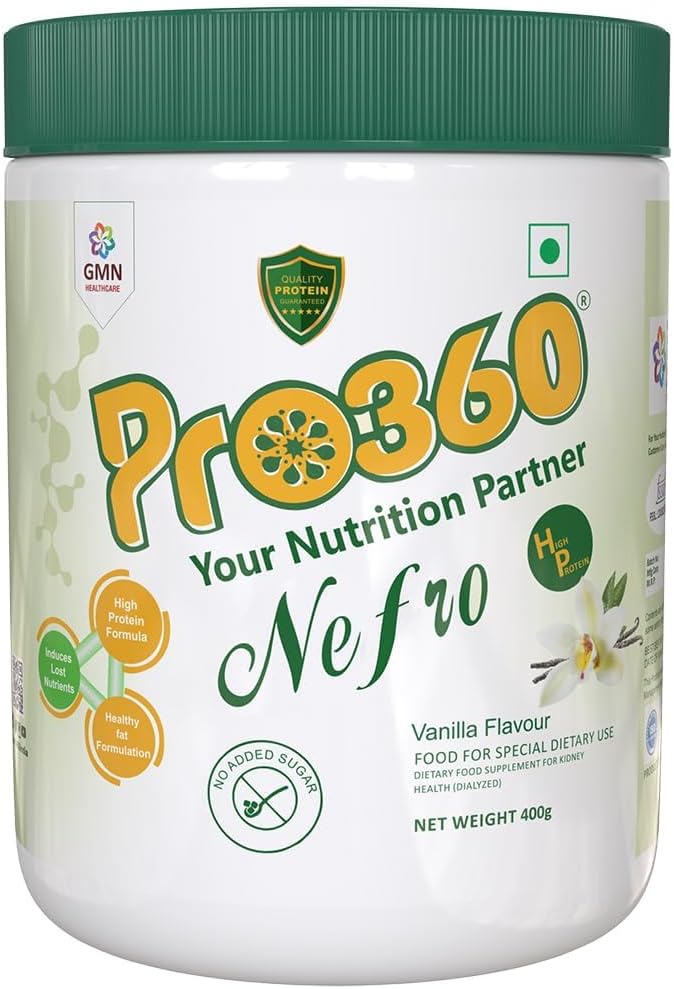 Nefr.o HP 400g (FKA Nephro) - Dializa Care Nutritional Supplement v prahu - High Protein Formula obogaten z L-Taurin, L-karnitin za zdravje ledvic/ledvič – brez dodanega sladkorja, vanilija aroma