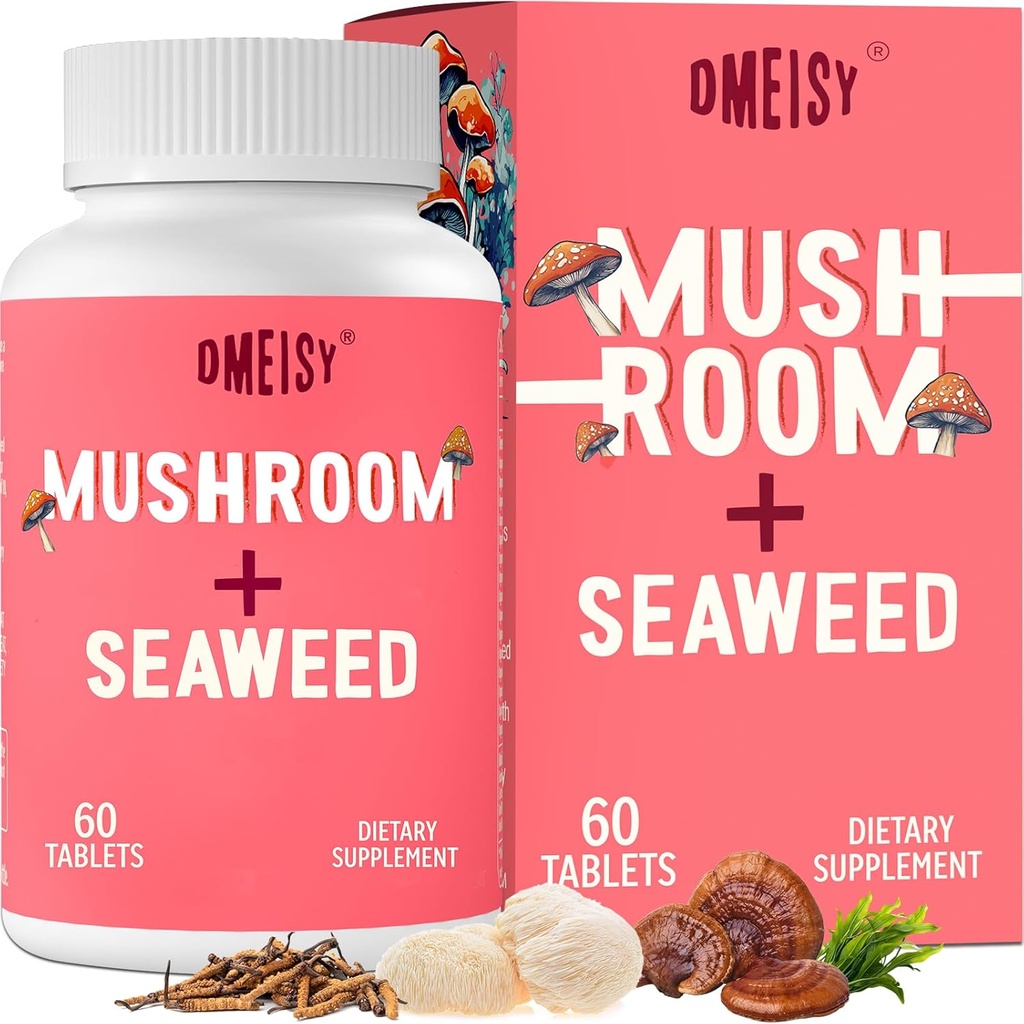 Podjezična goba kompleks, 18-v-1 Gobe dodatek, Lions Mane, Reishi, Turčija Tail & More - Možganski dodatki za spomin in fokus, Spominski dodatki, Energija, Mood, Immuniteta, 60 tablet