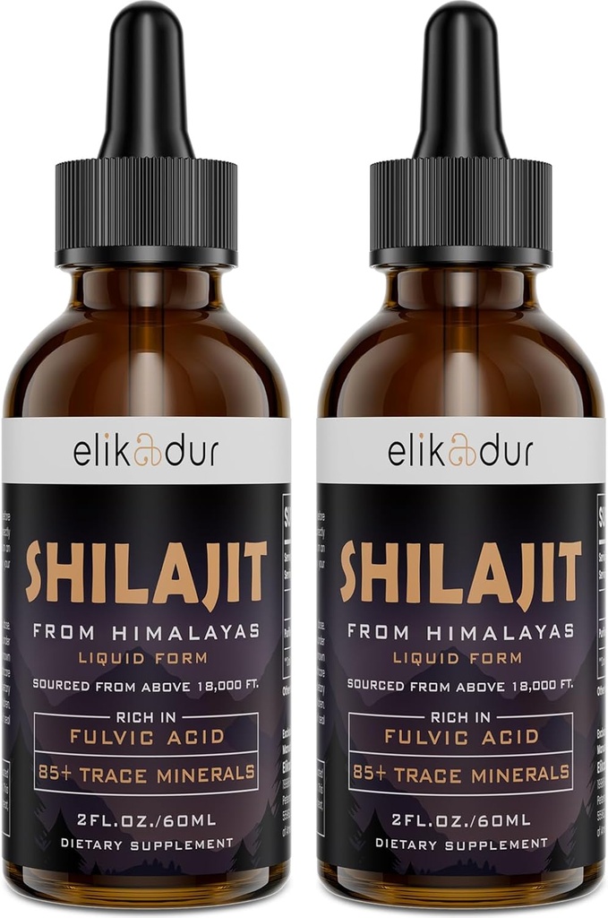 Shilajit Resin Organski tekoči dodatek, Shilajit Himalajski organski, Shilajit Tekoča kapljica, Shilajit kapljica vsebuje 85 Trace Minerals, Alternative to Resin & Kapsules,120 ml