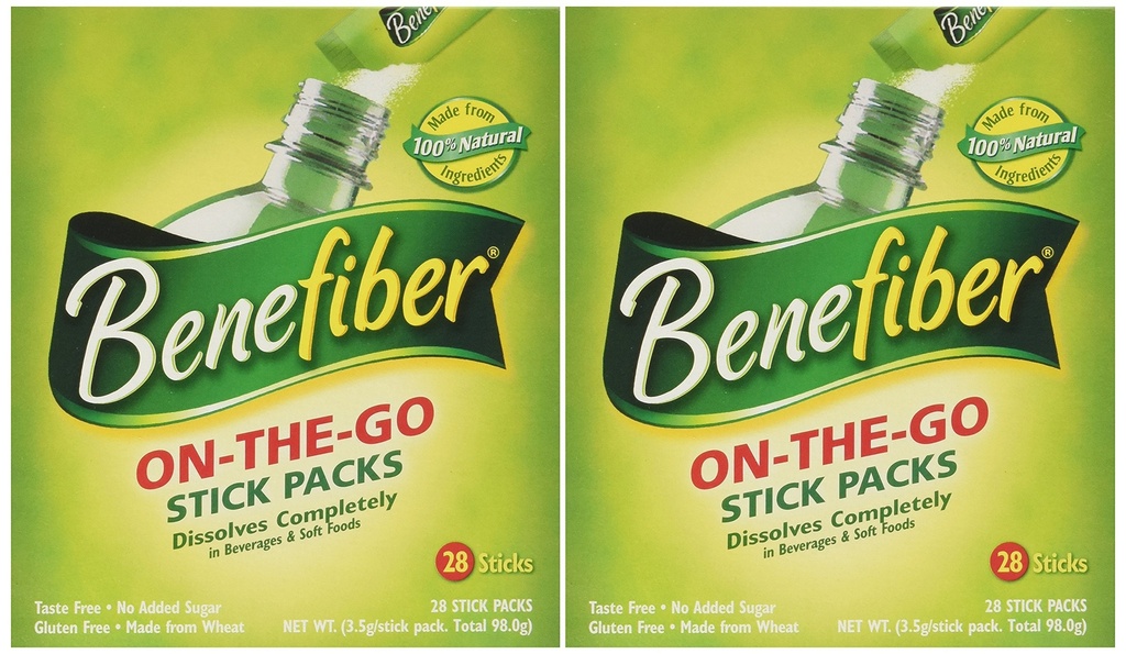 Benefiber Pack Fiber dodatek, brez okusa, Raztopi popolnoma 28-4g(0.14oz) 2PACK skupaj 56 Sticks