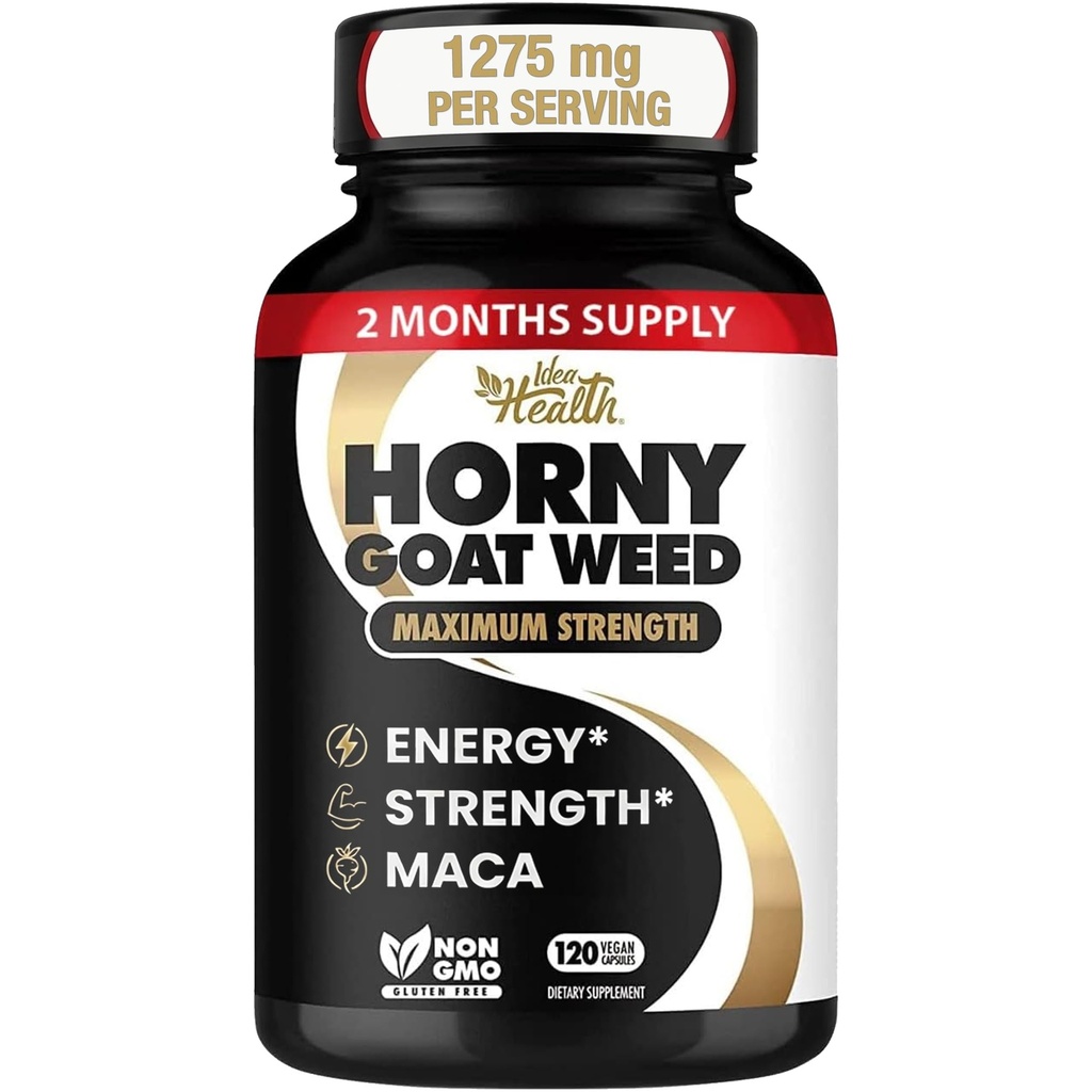 Horny Goat Weed 1275 mg MAX STRENGTH w/Maca (2 mesec dobave) - Energy & Performance Complex za moške in ženske 
