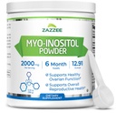 Zazzee Myo-Inositol prašek, 6 mesecev oskrba, 183 Serving, 2000 mg na serviranje, Prosti Scoop za natančno odmerjanje, 12,91 Ounces, 100% čista, vse-naravna plodnost in reprodukcija podpora, Vegan, Ne-GMO