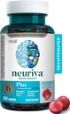 NEURIVA Plus Brain Supplement for memory,Focus & Koncentracija+Kognitivna funkcija z vitamini B6 & B12 in klinično testirani nootropiki fosfatidilserin in nevrofaktor,50ct Jagodne jagode