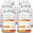 Odobrene znanstvene kurkuminoide MD - z BioPerine & 95% standardizirane kurkuminoide - 360 kapsul (6 mesecev dobave)