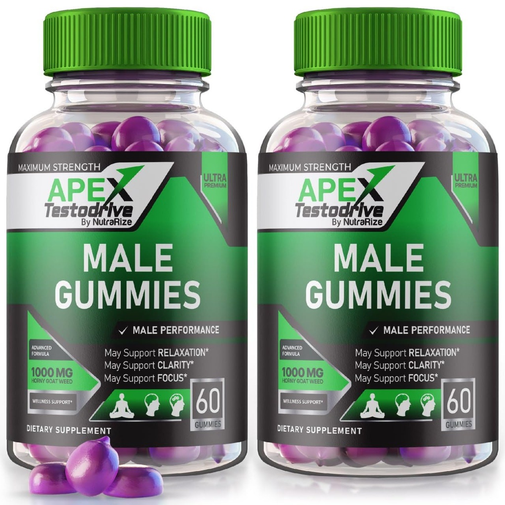 (2 Pack) Apex Testodrive, Apex Testodrive Prehranska dopolnila za moške, Apex Testodrive Won All-Naravna formula za splošno Wellness in Vrh uspešnosti, Apex Testo Drive Gomitas Pregled (120 Gumies)