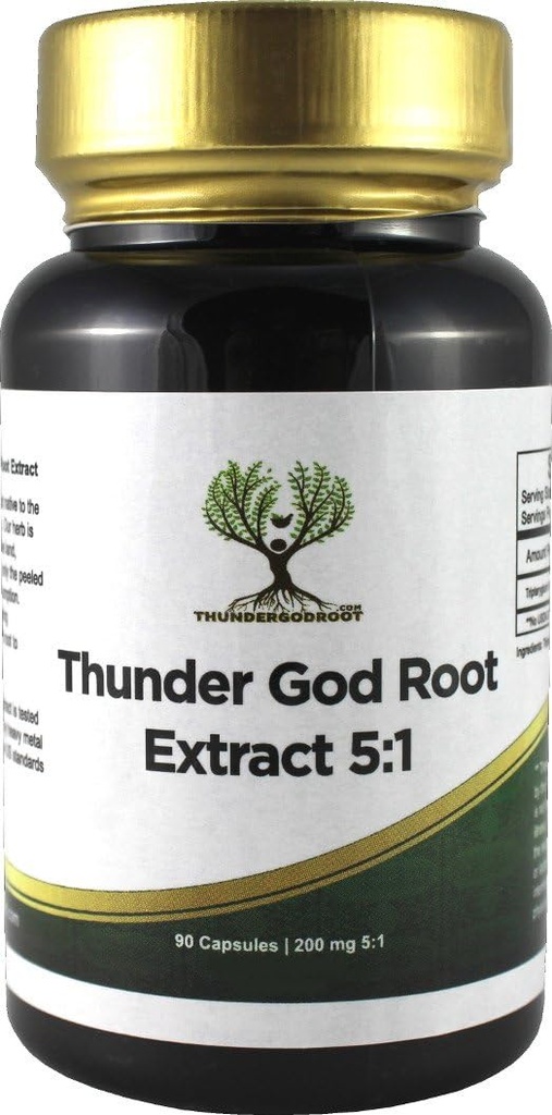 Thunder God Vine Root 5:1 dodatek – Tripterygium Wilfordii Zeliščni dodatek – 200 mg Kapsule z Lei Gong Teng Extract – Thunder God Vine Extract z Triptolide – 90 Kapsule