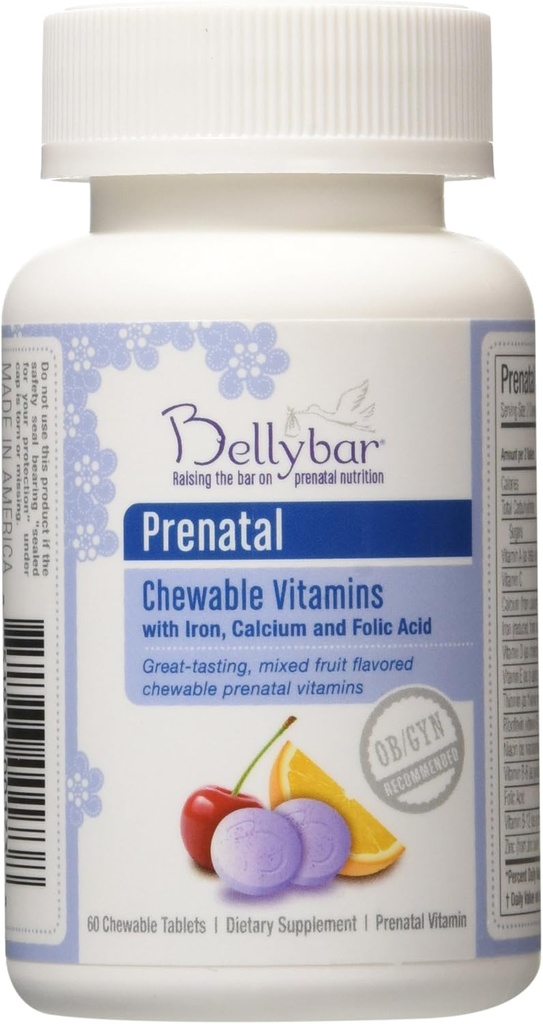 Prednatalni žvečljivi vitamin z Bellybar 60 zavihki