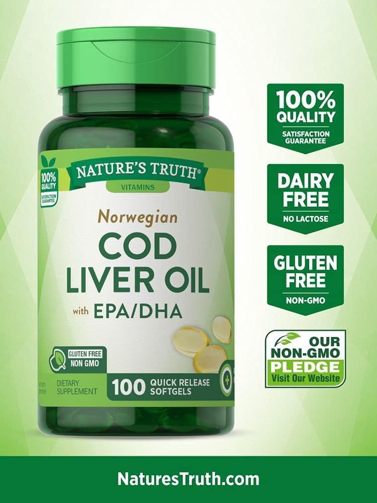 Naravoslovna resnica Norveška Trska Jetrno olje prehransko dopolnilo - 100 softgels, pakiranje 6