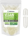 XPRS Nutra velikost 3 prazne kapsule - 1000 Štetje Prozorne prazne veganske kapsule - Vegetarijanske tablete - DIY Zelenjavna kapsula Polnjenje - Veggie Pills
