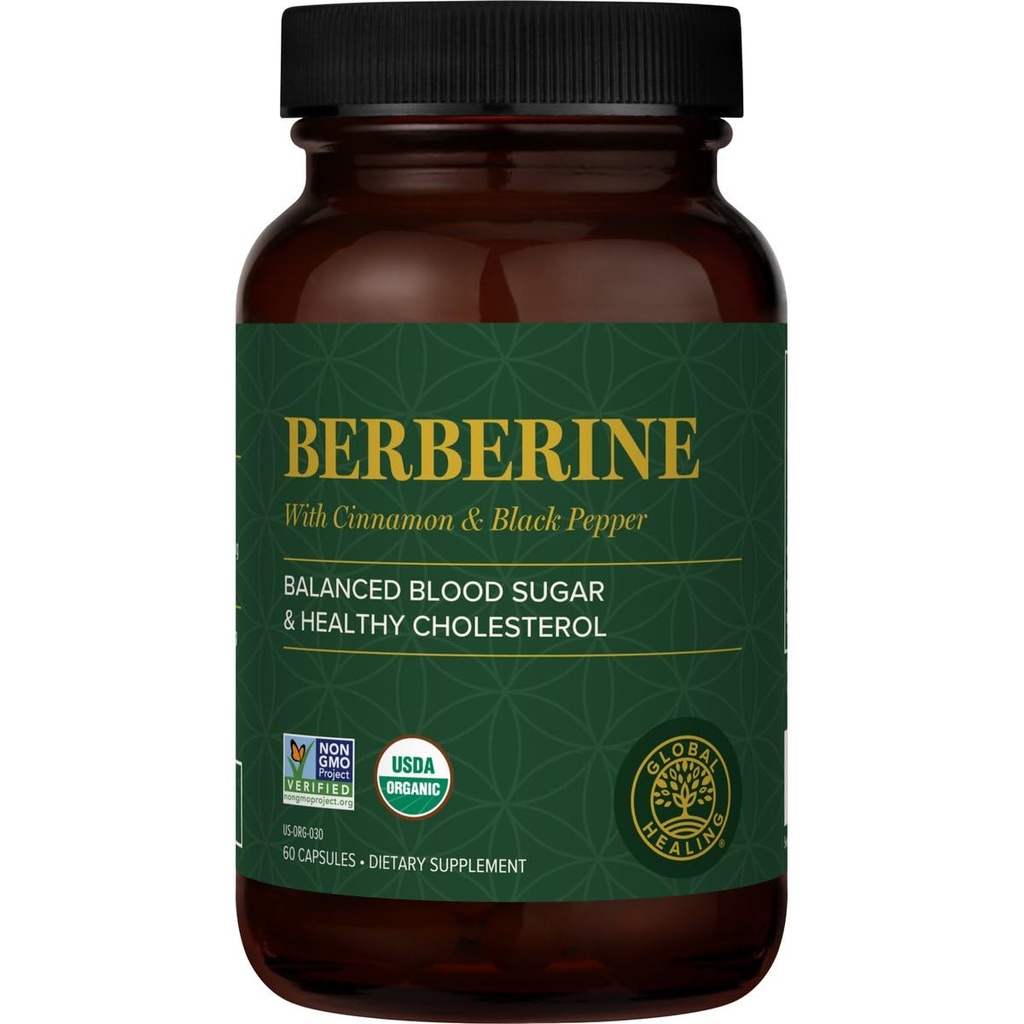 Globalni center za zdravljenje - Organski Berberina (Berberina) s Ceylon Cimet & Black Pepper, 1200 mg- Dodatna moč Berberine dodatek & kompleks za hujšanje (60 kapsul)