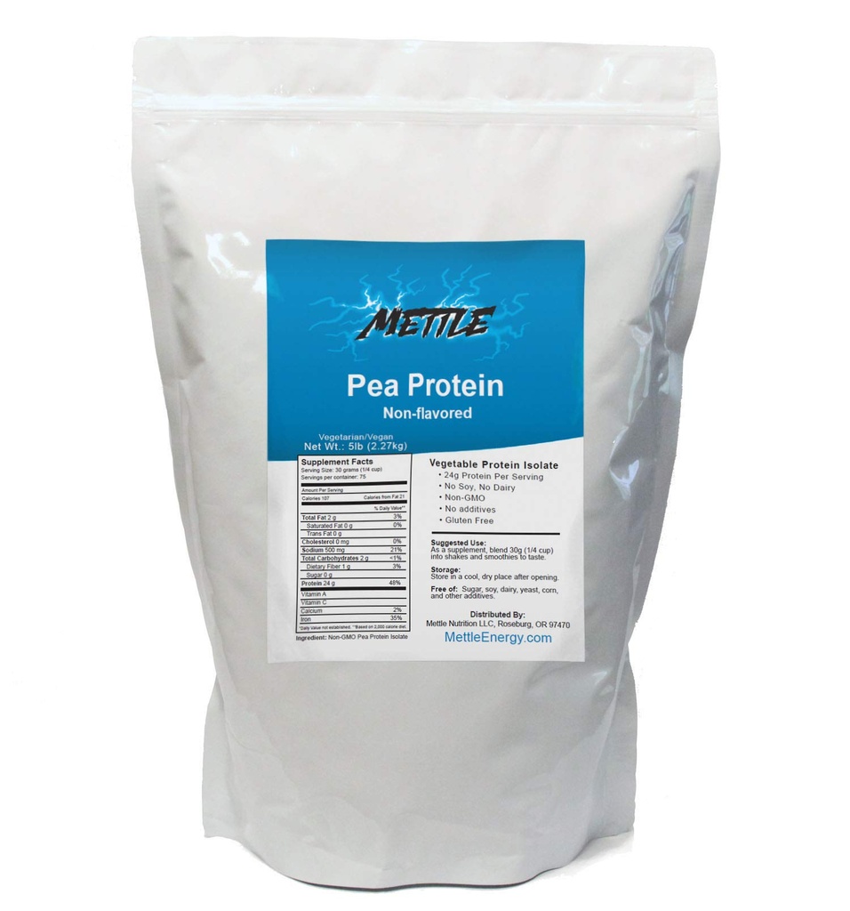 Pea Protein Powder - 5 funt - Bulk Pure dodatek (nearomano) – Metle Pea beljakovinski izolat