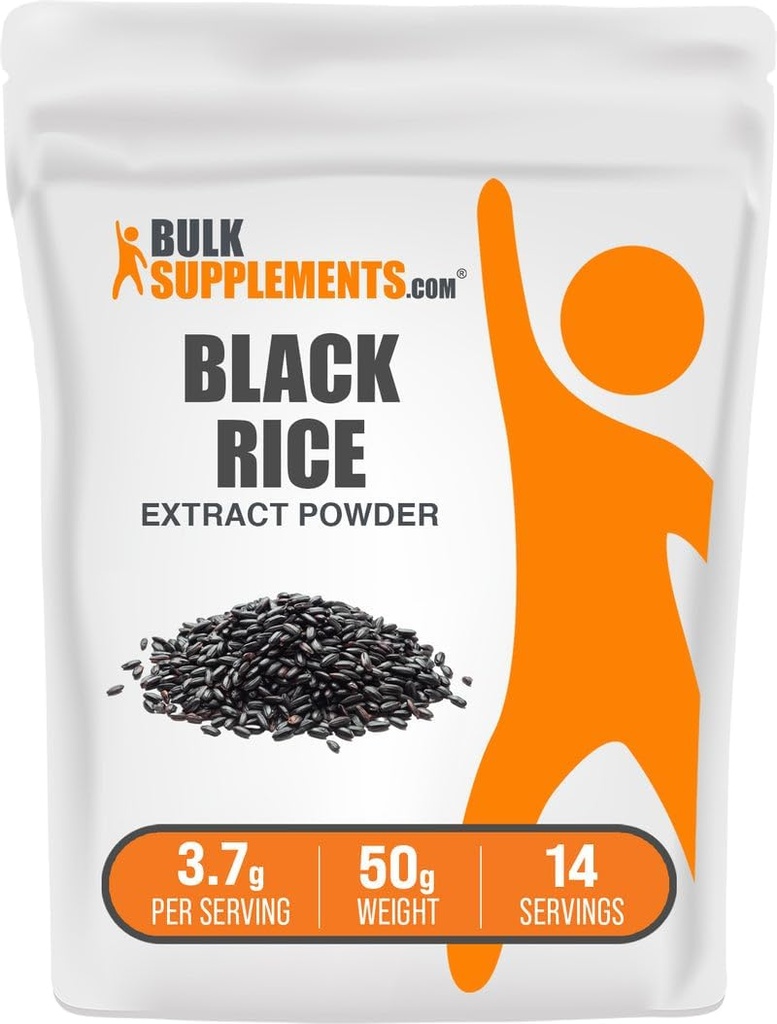 BulkSupplements.com izvleček črnega riža v prahu - črni riž v prahu, Gluten brezplačno dodatek - nearomatizirana, 3,7g na serviranje, 50g (1.8 oz) (Pack of 1)