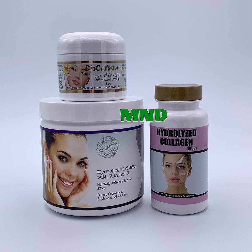 BIO HIDROLIZIRAN Kolagen Plus vitamin C v prahu Zdrave tablete za lase Elastin krema