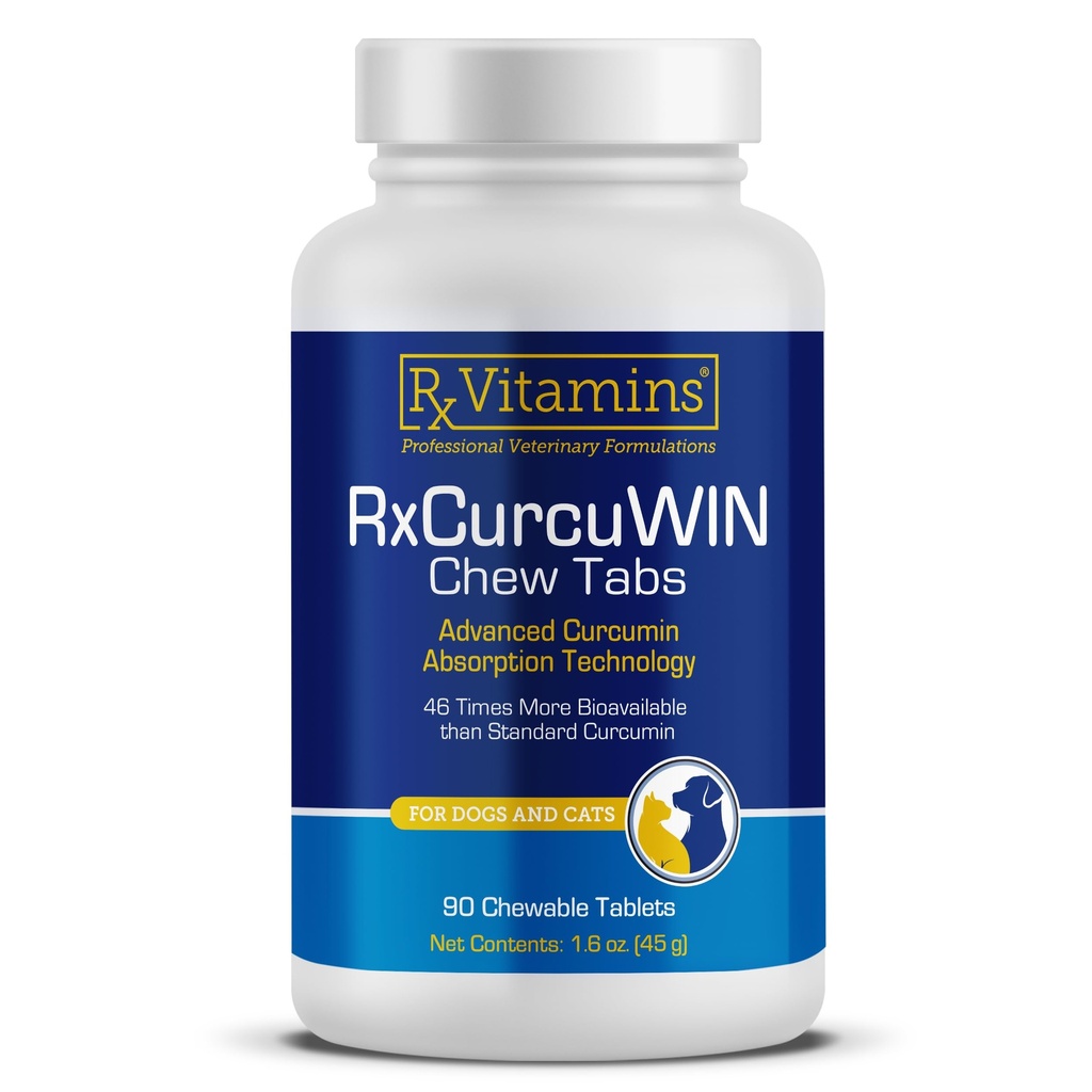 Rx Vitamini CurcuWIN - Curcumin za pse in mačke - Vitamini in dodatki, Alergija Relief - Zagotavlja imuno podporo & Aids Prebavna podpora - Skupni dodatek - 90ct
