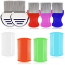 LABOTA 9 Pcs Lice Combs, Flea Combs, Hair Comb Dvojni sided Fine Zobni Combs, Odstranjevalni prhljaj Comb s kovinskimi zobci, Nerjaveče jeklo Louse in Nit Comb za obdelavo glave Uši