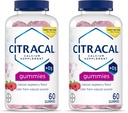 CITRACAL kalcij dodatek Gumies, žvečljivi kalcij z vitaminom D3, podpira zdravje kosti, kalcij žvečenje za starost 12+, naravna malina aroma, 60 Število (Pack od 2)
