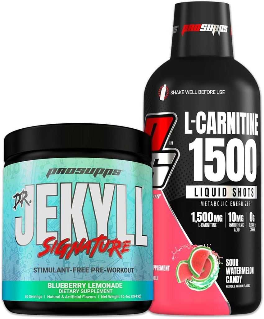 PROSUPPS Dr. Jekyll Signature Blueberry Lemonade in L-Carnitine 1500 Sour Watermelon Candy Bundle
