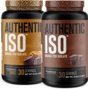 Jacked Factory Verodostojni ISO Grass Fed Whey Protein Isolate Powder - Low Carb, Ne-GMO Muscle Building Protein w/No Fillers (Chocolate Peanut Butter, 30sv) & (Chocolate, 30sv)