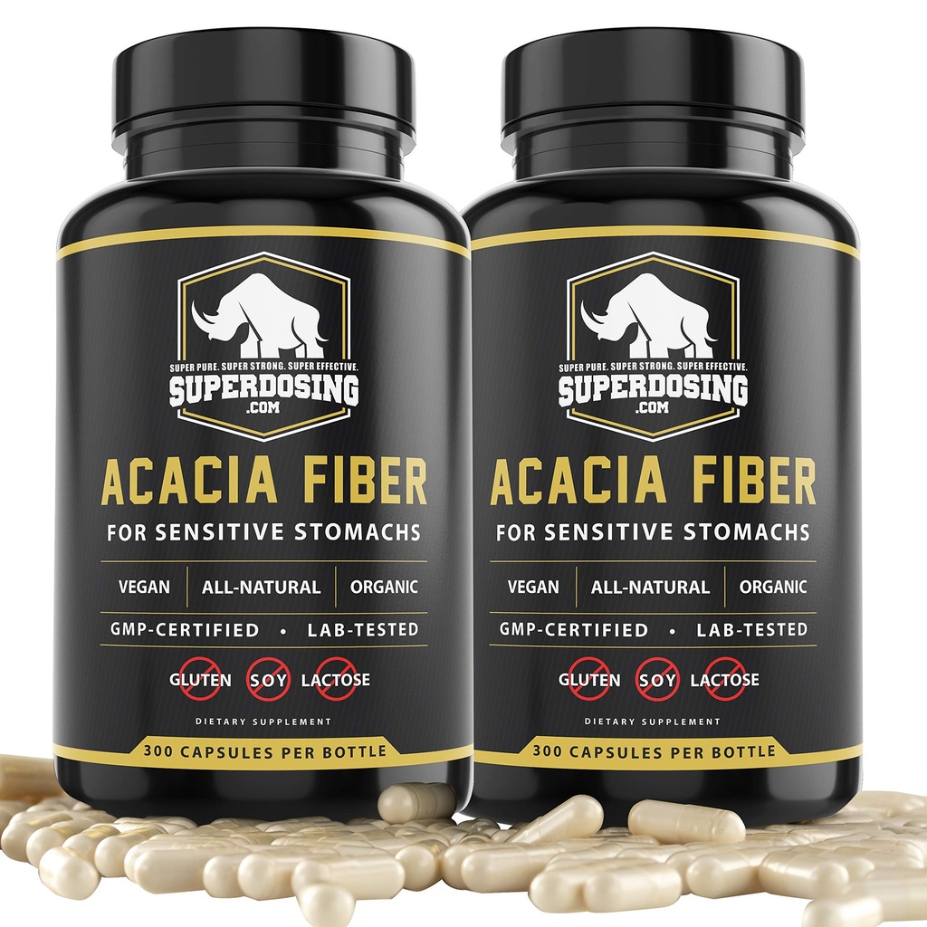Hitra igra, Organic Acacia Senegal Fiber Kapsule 600pk. Naravni topen Fiber dodatek tablete. Veganske prebiotične kapsule.