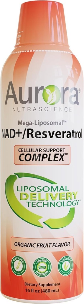 Vida Lifescience Liposomal NAD+ Tekoči dodatek z Resveratrol – 32 Servisi – Podpira celično energijo in metabolično funkcijo – Vegan, Gluten-free, Non-GMO