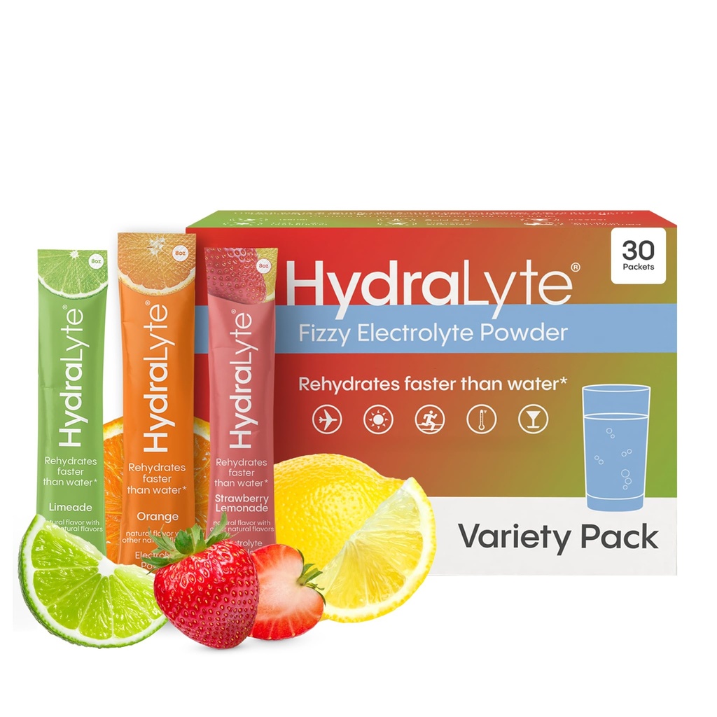 Hydralyte nizko sladkor hitro rehidracija - rahlo peneče elektrolitski prašk paketi, 8 oz Serve 